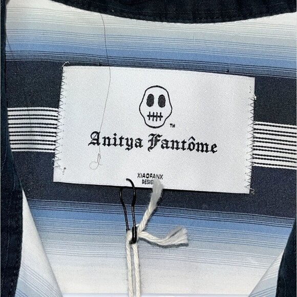 NWT Anitya Fantôme  Button Down Shirt Men’s Y2k 2000s Skull Logo Size L $287 - Picture 6 of 10